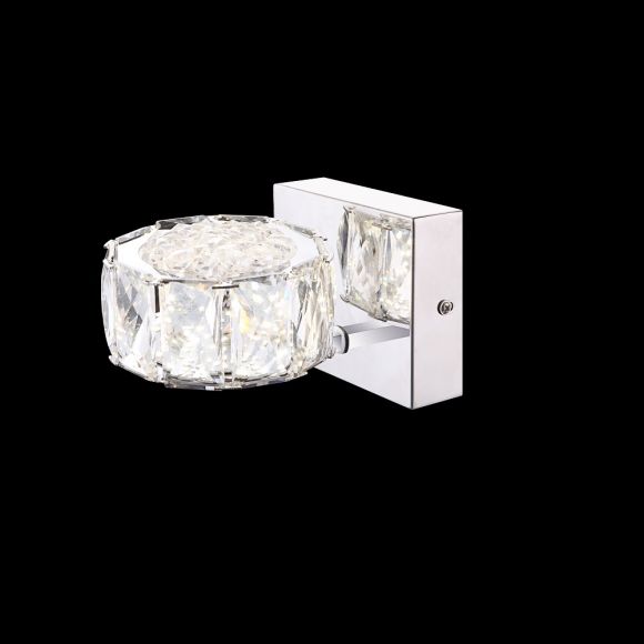 LED Wandleuchte mit klaren Kristallen 8W 1-flammig 4000K - inklusive  LED Taschenlampe 