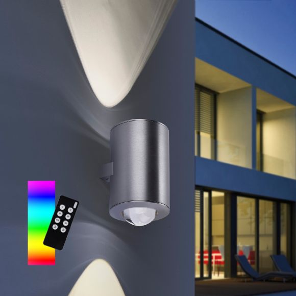 LED Wandleuchte Q-SASCHA, Smart Home, Fernbedienung, RGBW