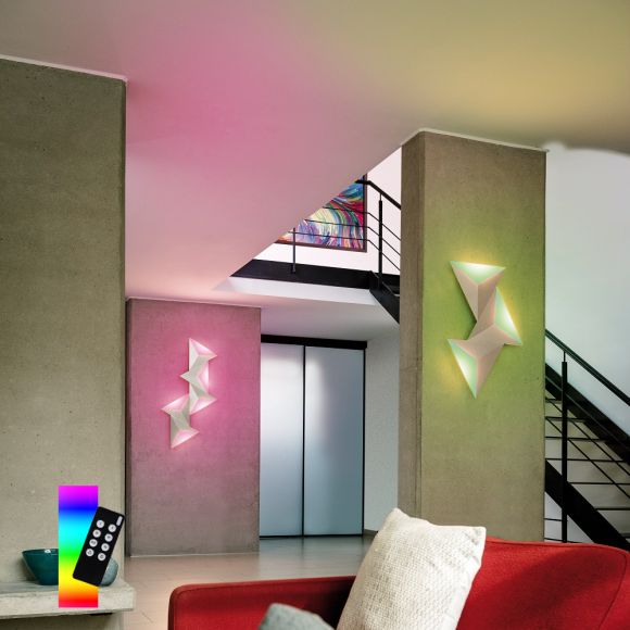 LED Wandleuchte Q-Tetra, Smart Home, Fernbedienung 