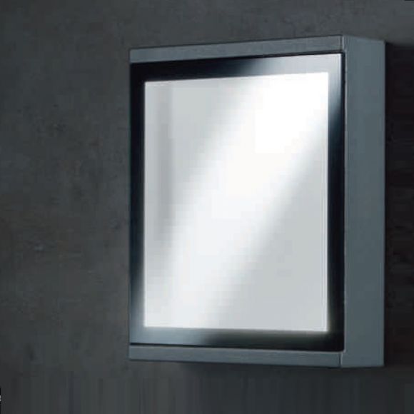 LED-Außenwandleuchte Window in grafit, 16 x 20 cm