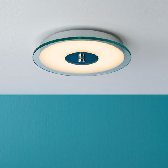 LED-Badezimmerdeckenleuchte 32cm, Chrom/Weiß, IP44