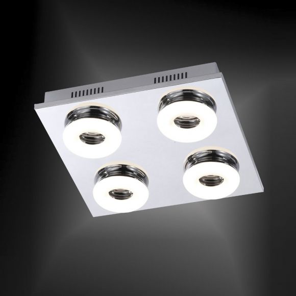 LED-Deckenleuchte Chrom /Glas - 4 x 4,2Watt LED