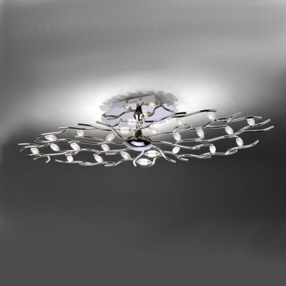 LED-Deckenleuchte Florian oval 100 cm, Chrom 
