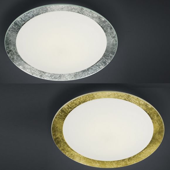 LED-Deckenleuchte Glas weiß 40 cm, Gold- oder Silberfolie