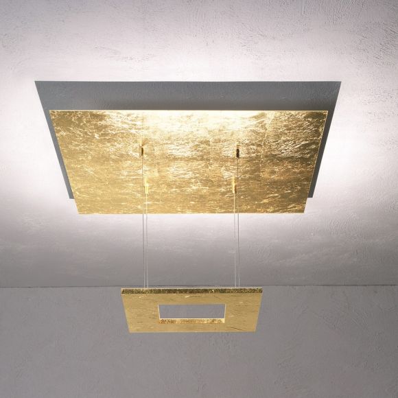 LED-Deckenleuchte Zen in Blattgold, 60 x 60 cm