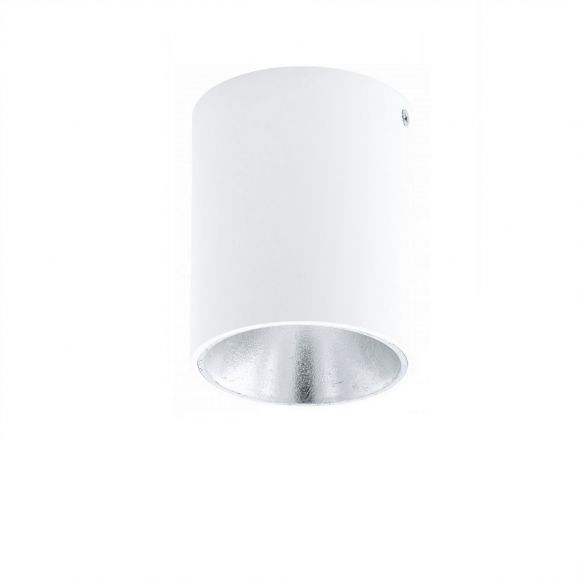 LED-Deckenleuchte, Weiß, innen silber, D=12 cm