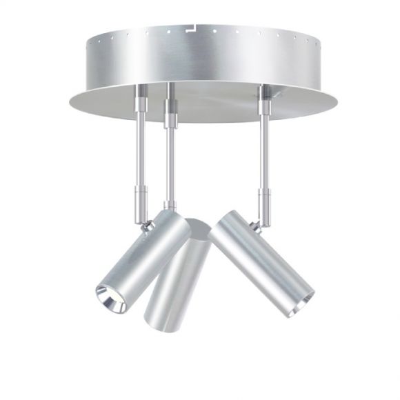 LED-Deckenstrahler Classic rund in silber, 3x 5W LED