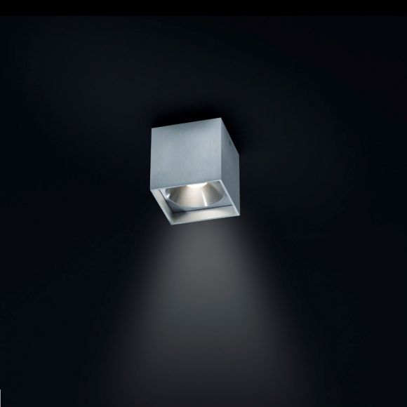 LED-Deckenstrahler Dora 1 in Alu-matt, eckig, 1xLED 4W 