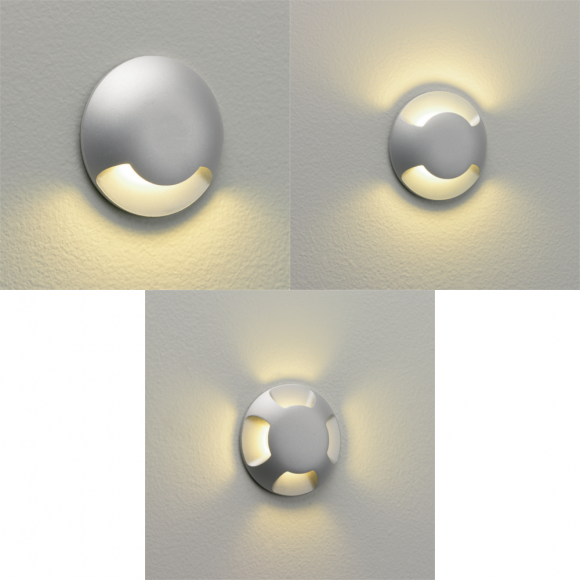 LED-Einbauleuchte Boden, Wand, rund, silber, D= 6 cm, in  3 Varianten