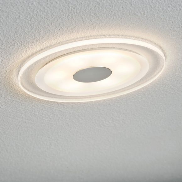 LED-Einbaustrahler rund Chrom matt - Acryl