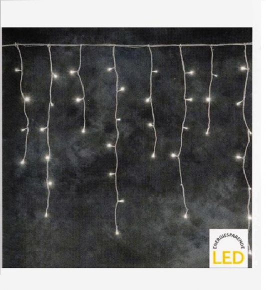 LED-Lichterkette Eisregen, für Innen und Außen, 100 LED warmweiß