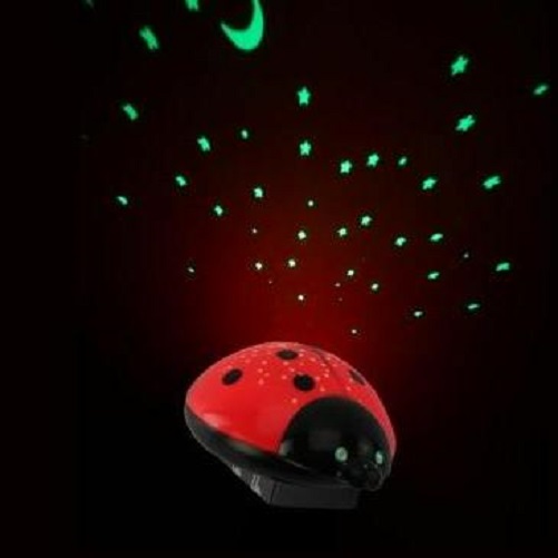 LED- Nachtlicht Sternenhimmel- Motiv Marienkäfer- kindersicherer Batteriebetrieb
