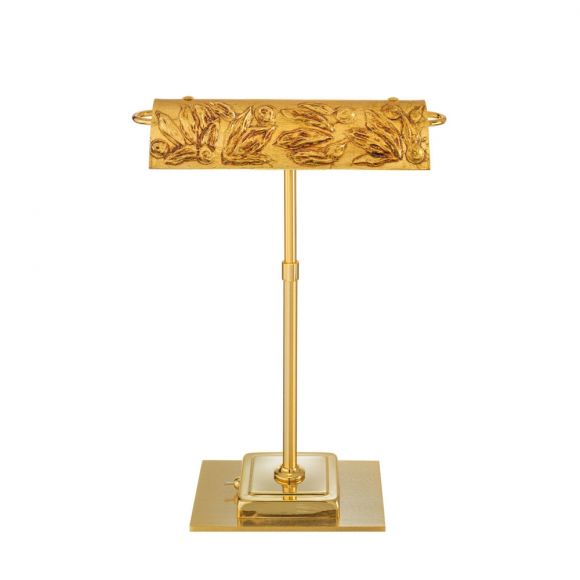 LED-Schreibtischleuchte Bankers, Dekor Libertà Gold Antique, klassisch