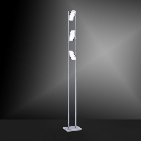 LED-Stehleuchte Ilona in Chrom, dimmbar - 3 x 4,6W LED