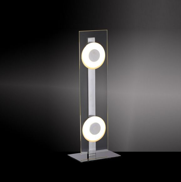LED-Tischleuchte Chrom/Glas - 2x6Watt LED