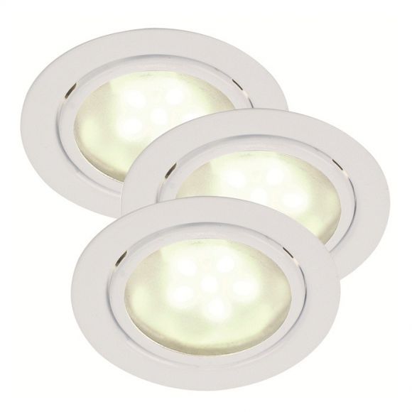 LED-Unterbauleuchten, 3er Set, weiß, Spritzwassergeschützt, inkl. Trafo