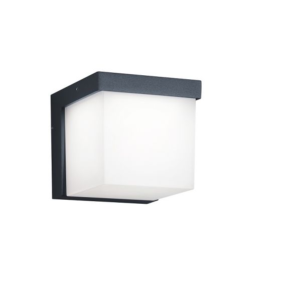 LED-Wandleuchte Yangtze für Außen, Acrylglas eckig, Anthrazit