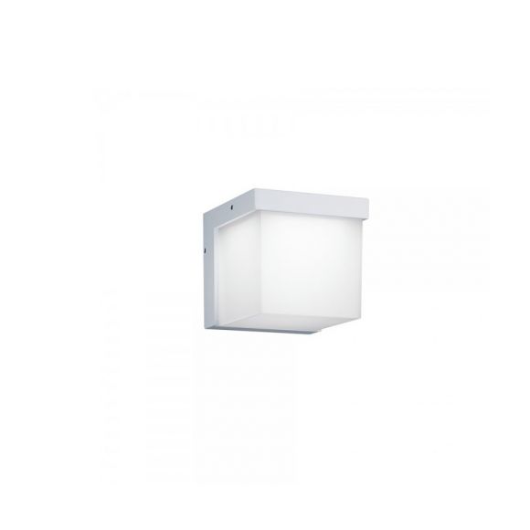 LED-Wandleuchte Yangtze für Außen, Acrylglas eckig, Weiß