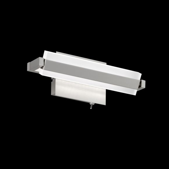 LED-Wandleuchte, Metall Nickelmatt, drehbar schwenkbar, 25 cm lang 