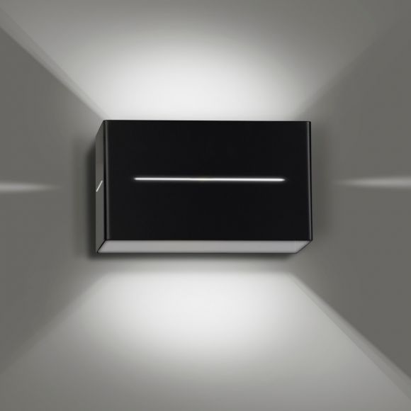 LED-Wandleuchte, schwarz, Up Down, rechteckig, modern, inkl. LED 5 W