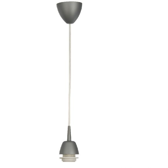 Leuchtenpendel, grau, ohne Schirm, E27 Fassung für LED-Leuchtmittel