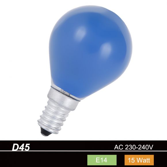 Leuchtmittel D45 Tropfen  15 W  E14  in Blau