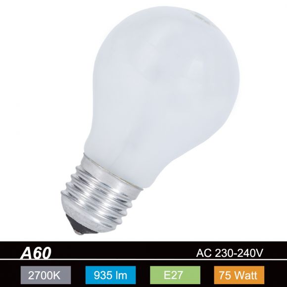 Leuchtmittel E27 A60 75 Watt Glühbirne 
