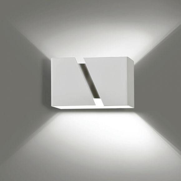 LHG Up & Downlight rechteckig Wandleuchte Arik mit Querschlitz, modern, weiß, Licht nach oben & unten, inkl. 5W LED
