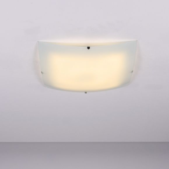 LHG günstige LED Glas Deckenleuchte eckig, 31 x 31 cm, inkl. 24W LED warmweiß
