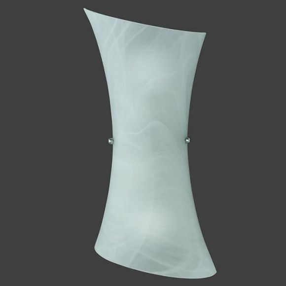 LHG Wandleuchte aus Glas, alabasterfarbig weiß, inkl. LED 2x 4W