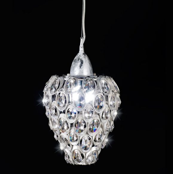 Luxuriöse Pendelleuchte - Handgefertigt in Italien - Blattsilber - Kristallglas
