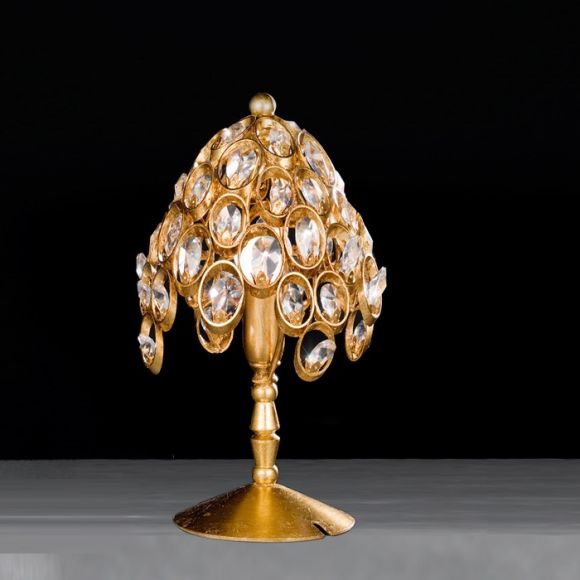 Luxuriöse Tischleuchte - Handgefertigt in Italien - Blattgold - Kristallglas