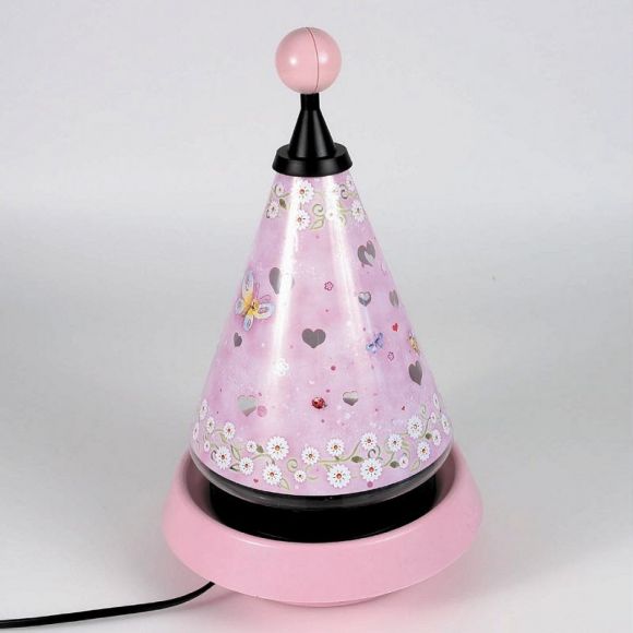 Magische Laterne - Kinder-Tischlampe projiziert Herzen ins Kinderzimmer
