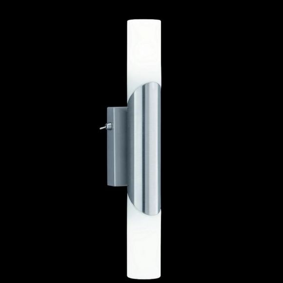 Moderne Energiespar Wand- oder Spiegelleuchte für Ihr Badezimmer  - in Nickel matt + LED Leuchtmittel 3er Pack 