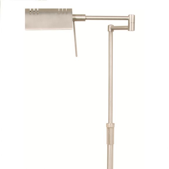 Moderne LED Stehleuchte höhenverstellbar und schwenkbar mit 4-Stufen Tastdimmer - Stahl gebürstet – ideal zum Lesen