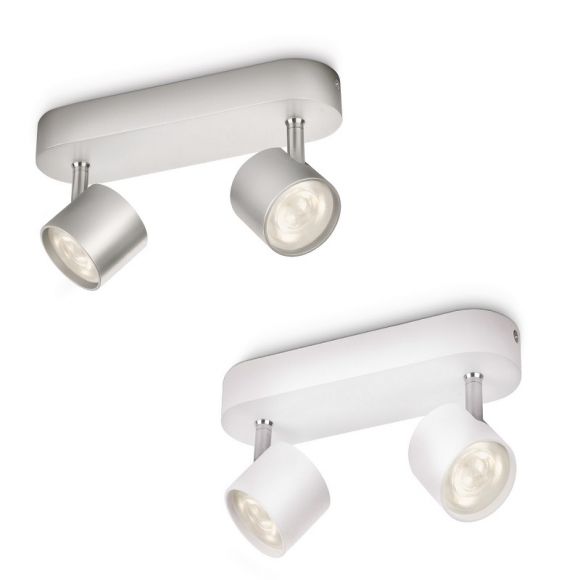 Moderne LED-Spotserie - 2-flammiger Deckenstrahler - Aluminium oder Weiß