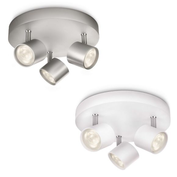 Moderne LED-Spotserie - 3-flammiger Deckenstrahler - Aluminium oder Weiß