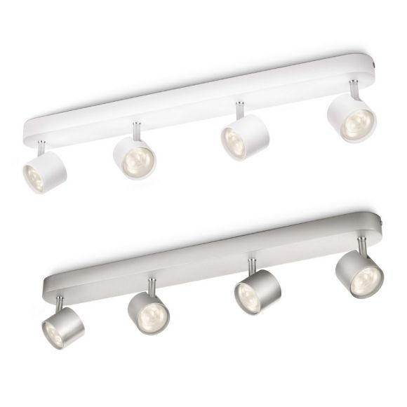 Moderne LED-Spotserie - 4-flammiger Deckenstrahler - Aluminium oder Weiß