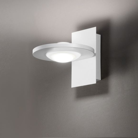 Moderne LED-Wandleuchte aus Metall, Acrylglas weiß