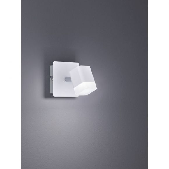 moderner LED Wandstrahler mit schwenkbarem Spot, weiß, 1-flammig, inkl. LED 4W