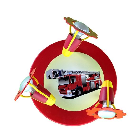 Niedliche Deckenleuchte mit Feuerwehrauto - in rot und weiß