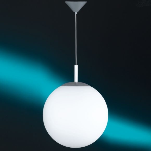Pendelleuchte Kugel, Kugellampe Hängelampe, Opalglas weiß, Fassung E27 LED geeeignet, D=35cm