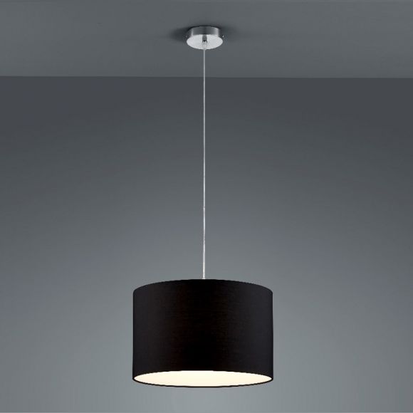 Pendelleuchte mit Stofflampenschirm in Schwarz - Durchmesser Ø40cm inklusive 4,5W E27 LED Glühlampe