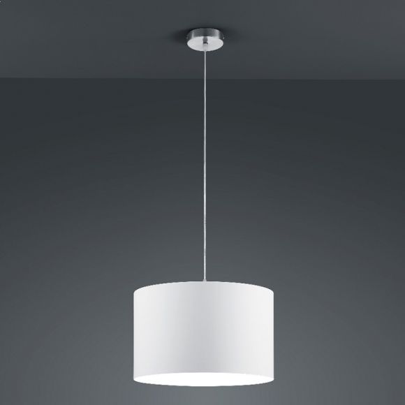 Pendelleuchte mit Stofflampenschirm in Weiß - Durchmesser Ø40cm inklusive 5W E27 LED Glühlampe 