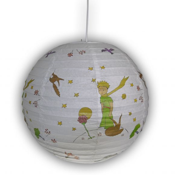 Pendelleuchte Papierballon + Schnurpendel Prinz als Kinderzimmerleuchte