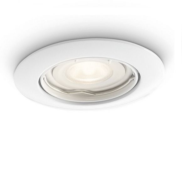 Preisgünstiger runder Einbauspot - LED-Leuchtmittel austauschbar - Weiß 