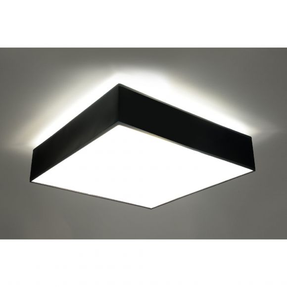 quadratische E27 Deckenleuchte aus Stahl 3-flammige Deckenlampe mit Blendschutz schwarz 45 x 45 cm