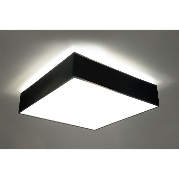 quadratische E27 Deckenleuchte mit Blendschutz aus Stahl 4-flammige Deckenlampe schwarz 55 x 55 cm