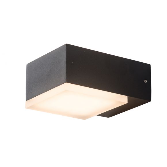 quadratische Up- und Downlight IP54 LED Wandleuchte Außenwandlampe anthrazit schwarz 7 x 13 cm