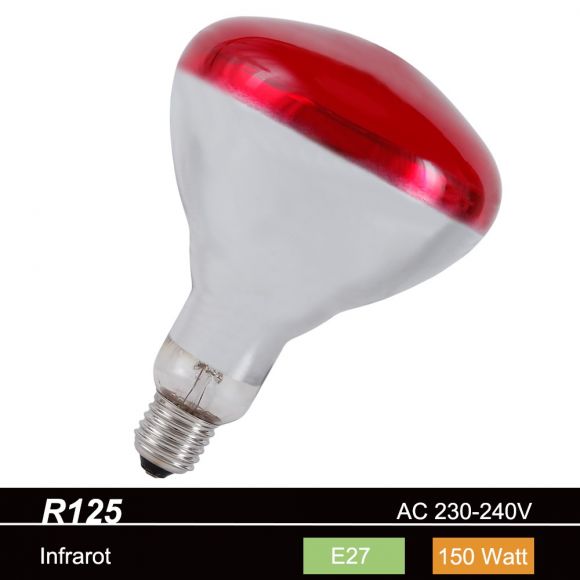 R125 Reflektor Infrarotstrahler  E27  150W oder 200W